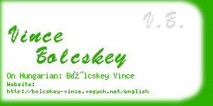 vince bolcskey business card